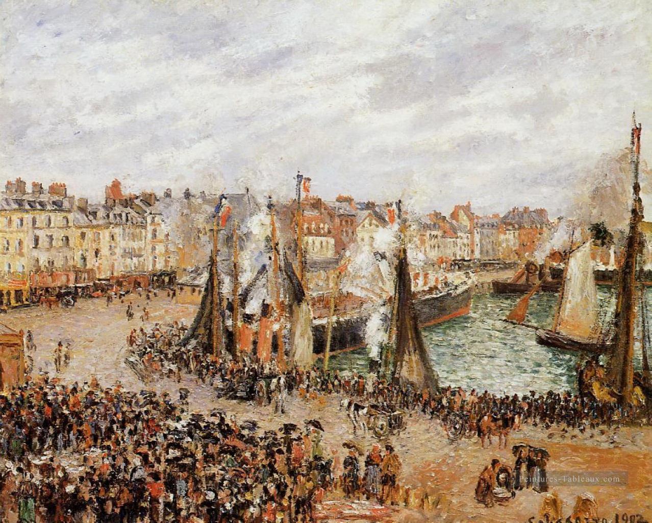 le marché aux poissons dieppe gris temps matin 1902 Camille Pissarro Peintures à l'huile